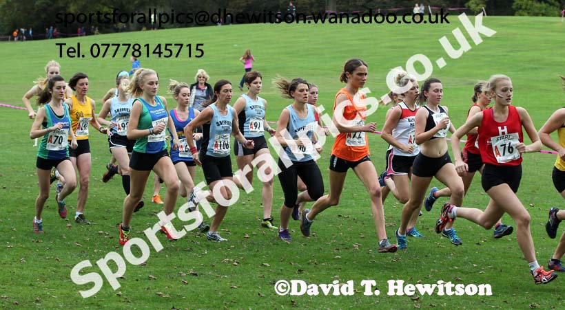 Start of the senior womens Northern Cross Country Relays. Photo: David T. Hewitson/Sports for All Pics